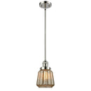 Chatham Mini Pendant shown in the Polished Nickel finish with a Mercury shade