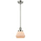 Fulton Mini Pendant shown in the Polished Nickel finish with a Matte White shade