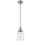 Canton Mini Pendant shown in the Polished Nickel finish with a Clear shade