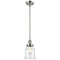 Canton Mini Pendant shown in the Polished Nickel finish with a Clear shade