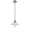 Halophane Mini Pendant shown in the Polished Nickel finish with a Matte White Halophane shade