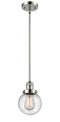 Innovations Lighting Beacon 1-100 watt 6 inch Polished Nickel Mini Pendant with Seedy glass and Solid Brass Hang Straight Swivel 201SPNG2046