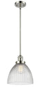 Innovations Lighting Seneca Falls 1-100 watt 10 inch Polished Nickel Pendant with Halophane glass and Solid Brass Hang Straight Swivel 201SPNG222
