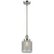Stanton Mini Pendant shown in the Polished Nickel finish with a Clear Wire Mesh shade