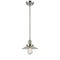 Halophane Mini Pendant shown in the Polished Nickel finish with a Clear Halophane shade