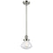 Olean Mini Pendant shown in the Polished Nickel finish with a Seedy shade