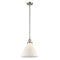 Cone Mini Pendant shown in the Polished Nickel finish with a Matte White shade