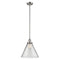 Cone Mini Pendant shown in the Polished Nickel finish with a Clear shade