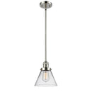 Cone Mini Pendant shown in the Polished Nickel finish with a Clear shade