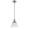 Cone Mini Pendant shown in the Polished Nickel finish with a Clear shade