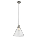 Cone Mini Pendant shown in the Polished Nickel finish with a Seedy shade