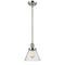 Cone Mini Pendant shown in the Polished Nickel finish with a Seedy shade