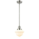 Oxford Mini Pendant shown in the Polished Nickel finish with a Matte White shade