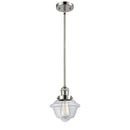 Oxford Mini Pendant shown in the Polished Nickel finish with a Clear shade