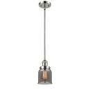 Bell Mini Pendant shown in the Polished Nickel finish with a Plated Smoke shade