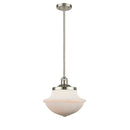 Oxford Mini Pendant shown in the Polished Nickel finish with a Matte White shade