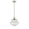 Oxford Mini Pendant shown in the Polished Nickel finish with a Seedy shade