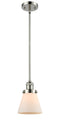 Innovations Lighting Small Cone 1-100 watt 6 inch Polished Nickel Mini Pendant with Matte White Cased glass and Solid Brass Hang Straight Swivel 201SPNG61