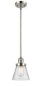 Innovations Lighting Small Cone 1-100 watt 6 inch Polished Nickel Mini Pendant with Seedy glass and Solid Brass Hang Straight Swivel 201SPNG64