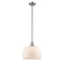 Bell Mini Pendant shown in the Polished Nickel finish with a Matte White shade