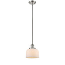 Bell Mini Pendant shown in the Polished Nickel finish with a Matte White shade