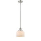 Bell Mini Pendant shown in the Polished Nickel finish with a Matte White shade