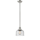 Bell Mini Pendant shown in the Polished Nickel finish with a Seedy shade