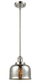 Innovations Lighting Large Bell 1-100 watt 8 inch Polished Nickel Mini Pendant with Silver Plated Mercury glass and Solid Brass Hang Straight Swivel 201SPNG78