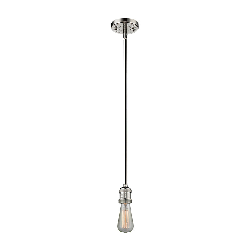 Bare Bulb Mini Pendant shown in the Polished Nickel finish