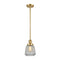 Chatham Mini Pendant shown in the Satin Gold finish with a Clear shade