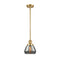 Fulton Mini Pendant shown in the Satin Gold finish with a Plated Smoke shade