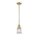 Canton Mini Pendant shown in the Satin Gold finish with a Clear shade