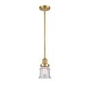 Canton Mini Pendant shown in the Satin Gold finish with a Seedy shade