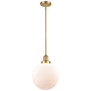 Beacon Mini Pendant shown in the Satin Gold finish with a Matte White shade