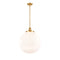 Beacon Pendant shown in the Satin Gold finish with a Matte White shade