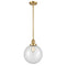 Beacon Mini Pendant shown in the Satin Gold finish with a Clear shade