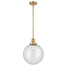 Beacon Mini Pendant shown in the Satin Gold finish with a Seedy shade