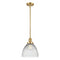 Seneca Falls Mini Pendant shown in the Satin Gold finish with a Clear Halophane shade