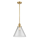 Cone Mini Pendant shown in the Satin Gold finish with a Clear shade