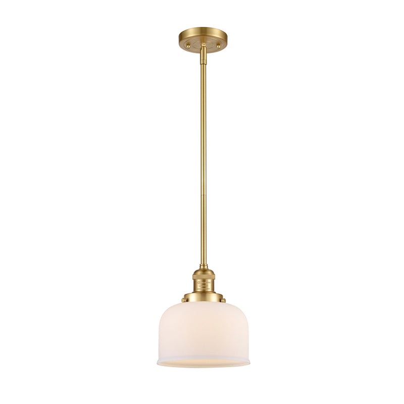 Bell Mini Pendant shown in the Satin Gold finish with a Matte White shade
