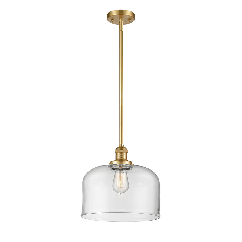 Bell Mini Pendant shown in the Satin Gold finish with a Clear shade