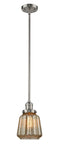 Innovations Lighting Chatham 1-100 watt 6 inch Brushed Satin Nickel Mini Pendant with Mercury Fluted glass and Solid Brass Hang Straight Swivel 201SSNG146