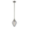 Geneseo Mini Pendant shown in the Brushed Satin Nickel finish with a Clear Crackled shade