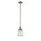 Canton Mini Pendant shown in the Brushed Satin Nickel finish with a Seedy shade