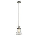 Bellmont Mini Pendant shown in the Brushed Satin Nickel finish with a Clear shade