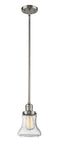 Innovations Lighting Bellmont 1-100 watt 6.5 inch Brushed Satin Nickel Mini Pendant with Seedy glass and Solid Brass Hang Straight Swivel 201SSNG194