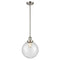 Beacon Mini Pendant shown in the Brushed Satin Nickel finish with a Seedy shade