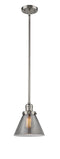 Innovations Lighting Large Cone 1-100 watt 8 inch Brushed Satin Nickel Mini Pendant with Smoked glass and Solid Brass Hang Straight Swivel 201SSNG43