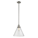 Cone Mini Pendant shown in the Brushed Satin Nickel finish with a Seedy shade