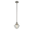 Oxford Mini Pendant shown in the Brushed Satin Nickel finish with a Seedy shade